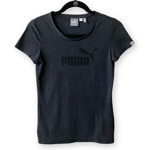 Puma Ladies Size XS Charcoal Heather Gray Classics Logo Short Sleeve Tee Shirt